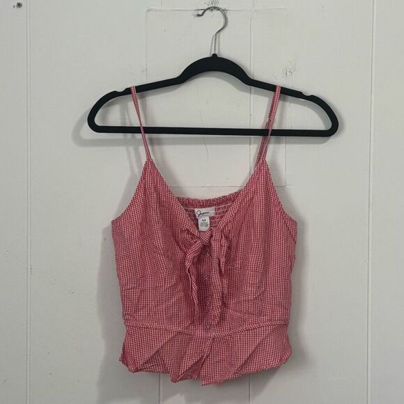 Japna Red Gingham Peplum Tank Medium - Picture 1 of 4
